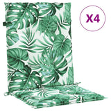 VidaXL chair cushions 4 st low back leaf pattern fabric