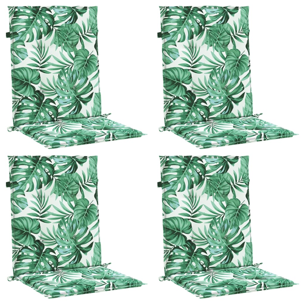 VidaXL chair cushions 4 st low back leaf pattern fabric