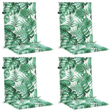 VidaXL chair cushions 4 st low back leaf pattern fabric