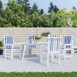 VidaXL cojines de silla 4uds respaldo bajo tela rayas blanco y azul
