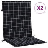 Vidaxl Chair cushions 2 pcs Low back window pattern Fabric Black
