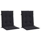 Vidaxl Chair cushions 2 pcs Low back window pattern Fabric Black
