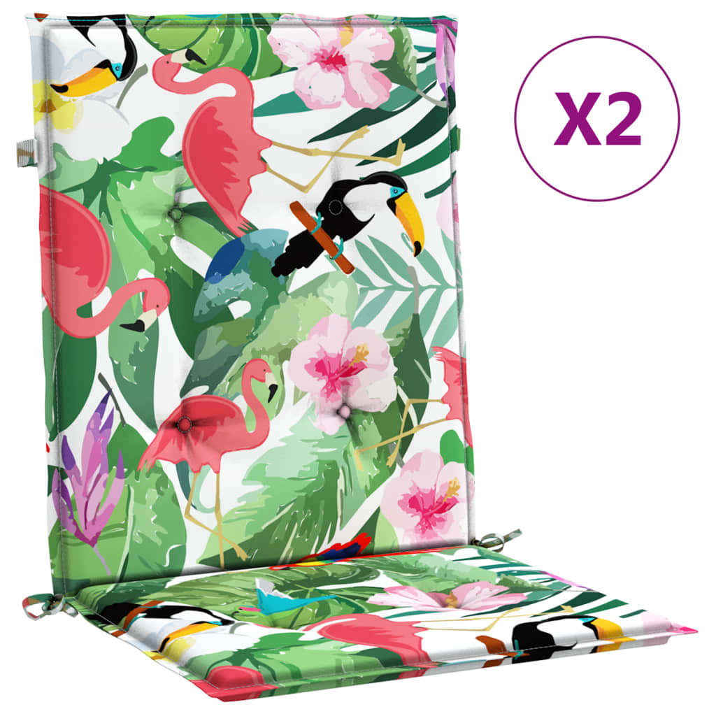 Vidaxl Chair cushions 2 pcs low back fabric multi -colored