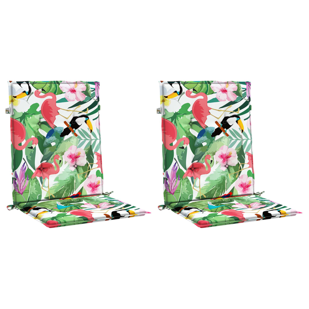 Vidaxl Chair cushions 2 pcs low back fabric multi -colored