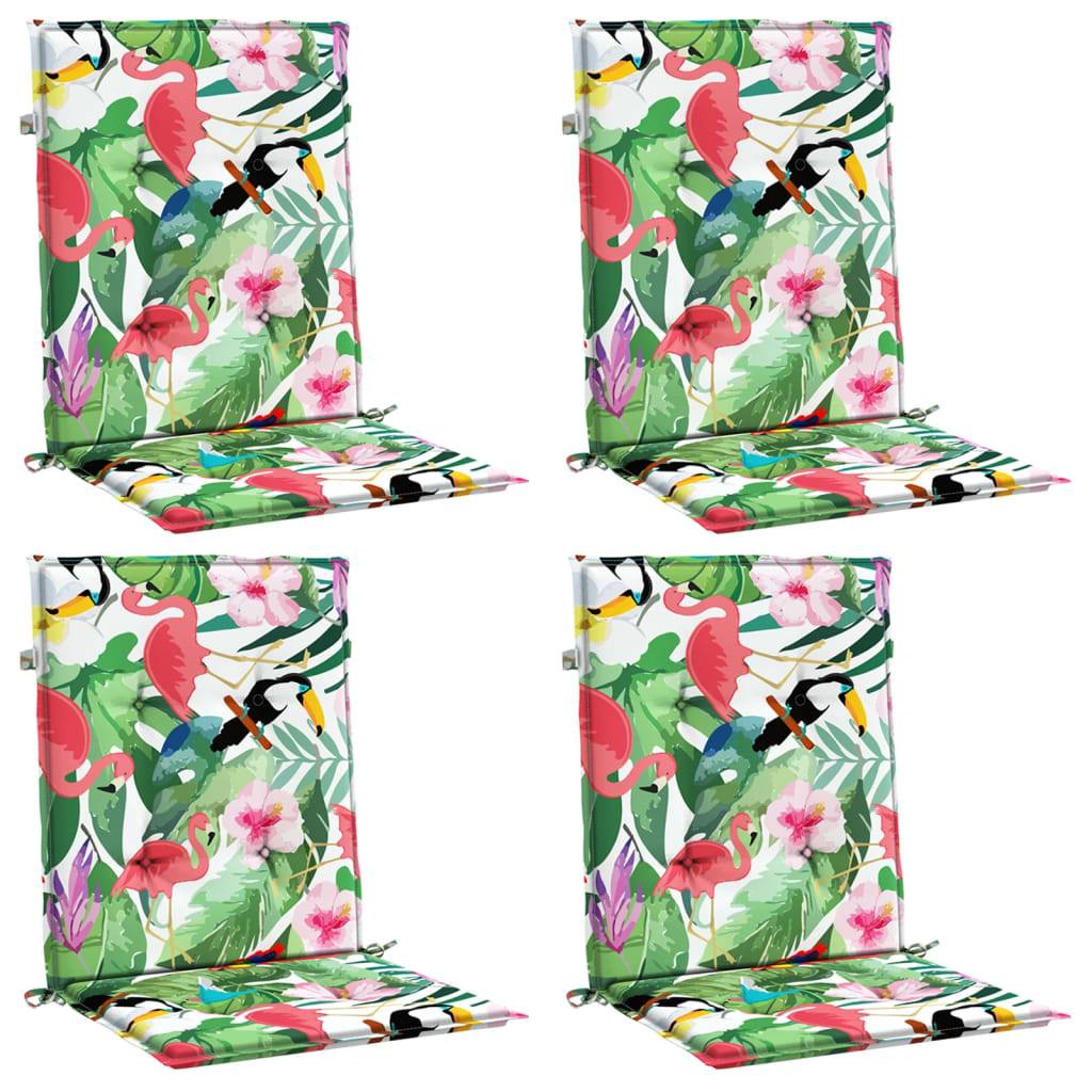 Vidaxl Chair cushions 4 pcs low back fabric multi -colored
