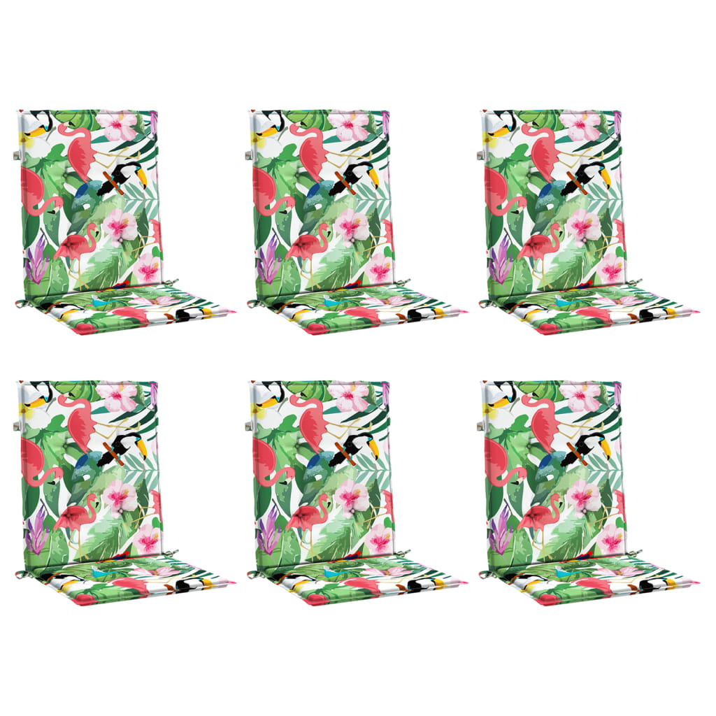 Vidaxl Chair cushions 6 pcs low back fabric multi -colored