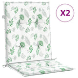 VidaXL chair cushions 2 pcs low back dust leaf pattern