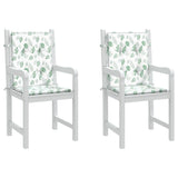 VidaXL chair cushions 2 pcs low back dust leaf pattern