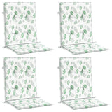 VidaXL chair cushions 4 st low back leaf pattern fabric