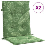 VidaXL chair cushions 2 pcs low back dust leaf pattern