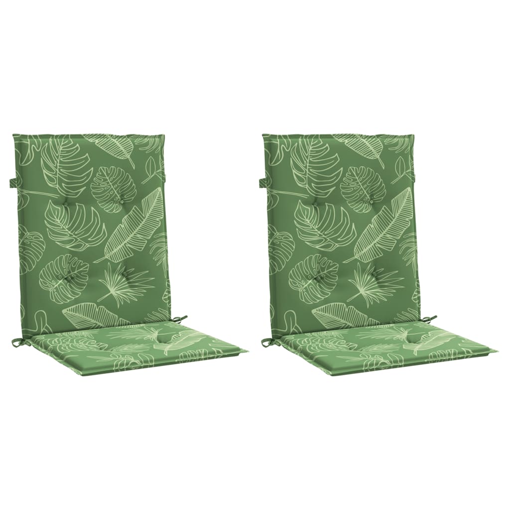 VidaXL chair cushions 2 pcs low back dust leaf pattern