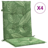 VidaXL chair cushions 4 st low back leaf pattern fabric
