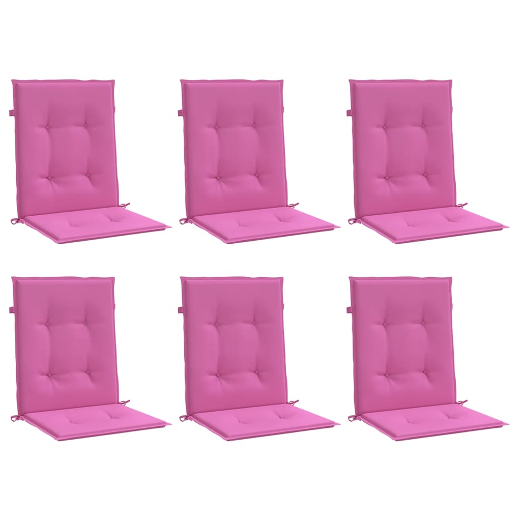 Vidaxl Chair cushions 6 pcs low back dust pink