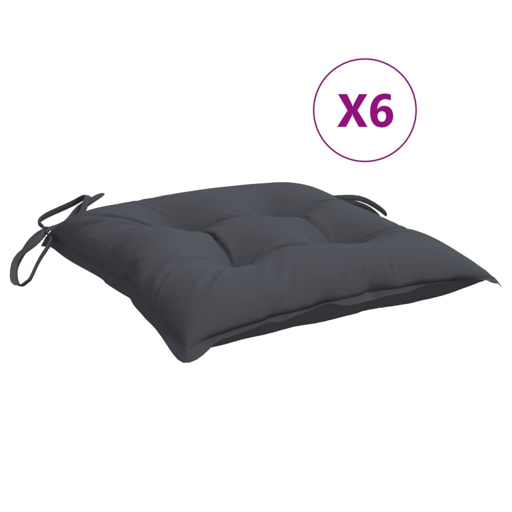 Vidaxl Chair cushions 6 pcs 40x40x7 cm Oxford fabric anthracite -colored