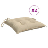 Coussins de chaise Vidaxl 2 pcs 40x40x7 cm oxford tissu beige