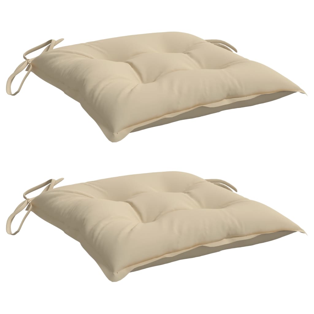 Coussins de chaise Vidaxl 2 pcs 40x40x7 cm oxford tissu beige