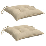 Coussins de chaise Vidaxl 2 pcs 40x40x7 cm oxford tissu beige