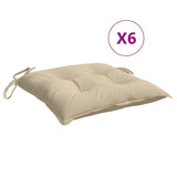 Polštáře židle Vidaxl 6 ks 40x40x7 cm oxford textilie beige