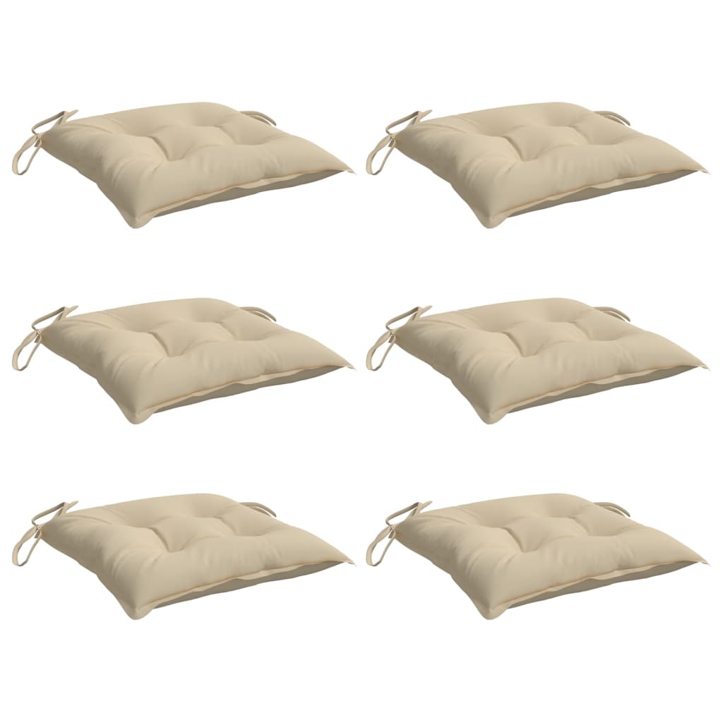 Polštáře židle Vidaxl 6 ks 40x40x7 cm oxford textilie beige