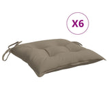 Polštáře židle Vidaxl 6 ks 40x40x7 cm oxford tkanina taupe