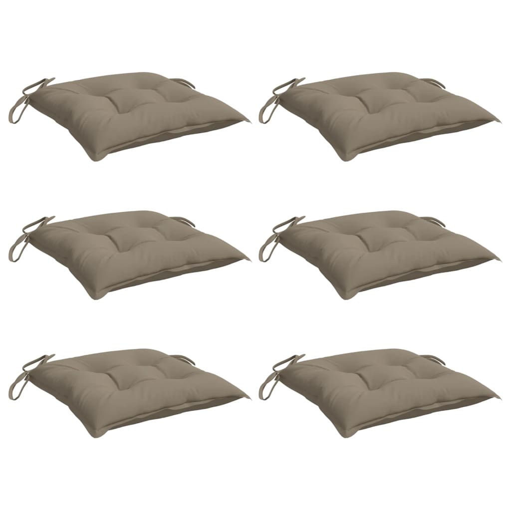 Polštáře židle Vidaxl 6 ks 40x40x7 cm oxford tkanina taupe