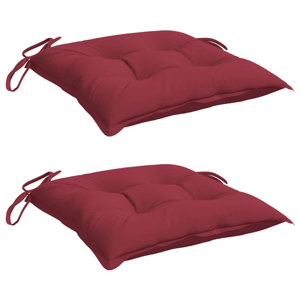 Polštáře židle Vidaxl 2 ks 40x40x7 cm Oxford Fabric Wine Red
