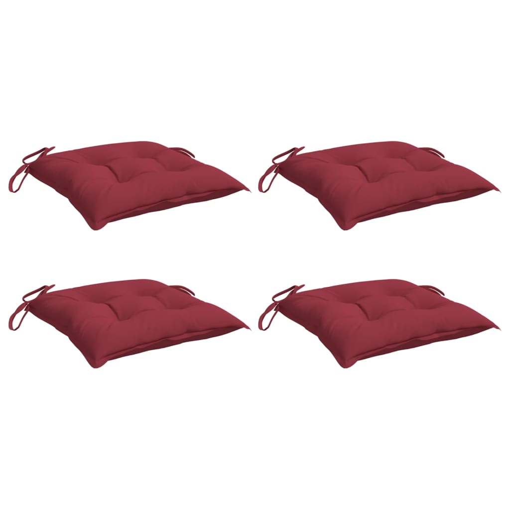 Polštáře židle Vidaxl 4 ks 40x40x7 cm Oxford Fabric víno červené