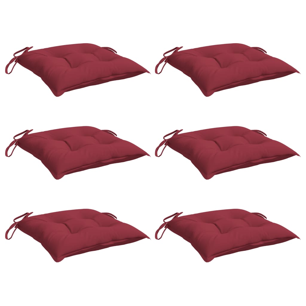 Polštáře židle Vidaxl 6 ks 40x40x7 cm Oxford Fabric víno červené