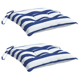 Polštáře židle Vidaxl 2 St. Striped 40x40x7 cm tkanina bílá a modrá