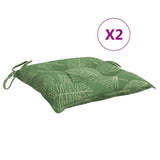 Polštáře židle Vidaxl 2 PCS vzorec listů 40x40x7 cm