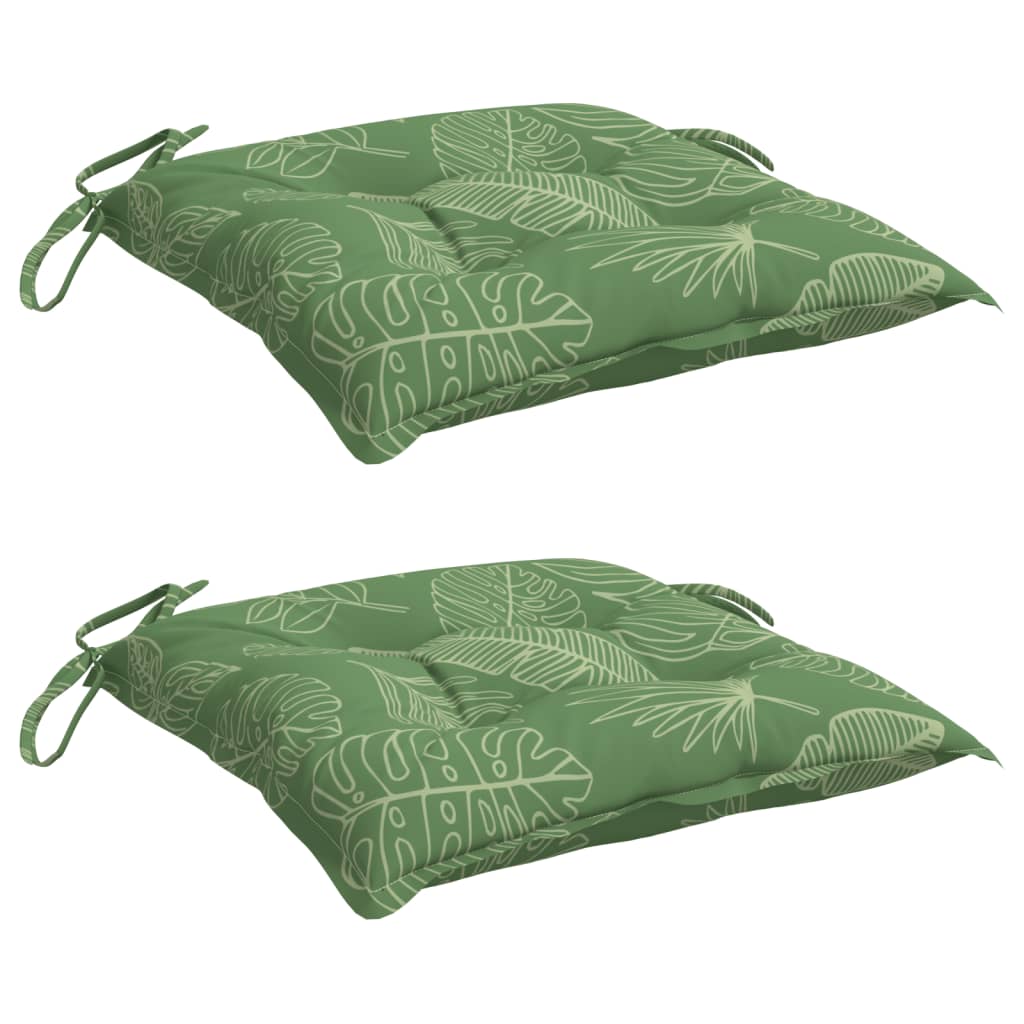 Polštáře židle Vidaxl 2 PCS vzorec listů 40x40x7 cm