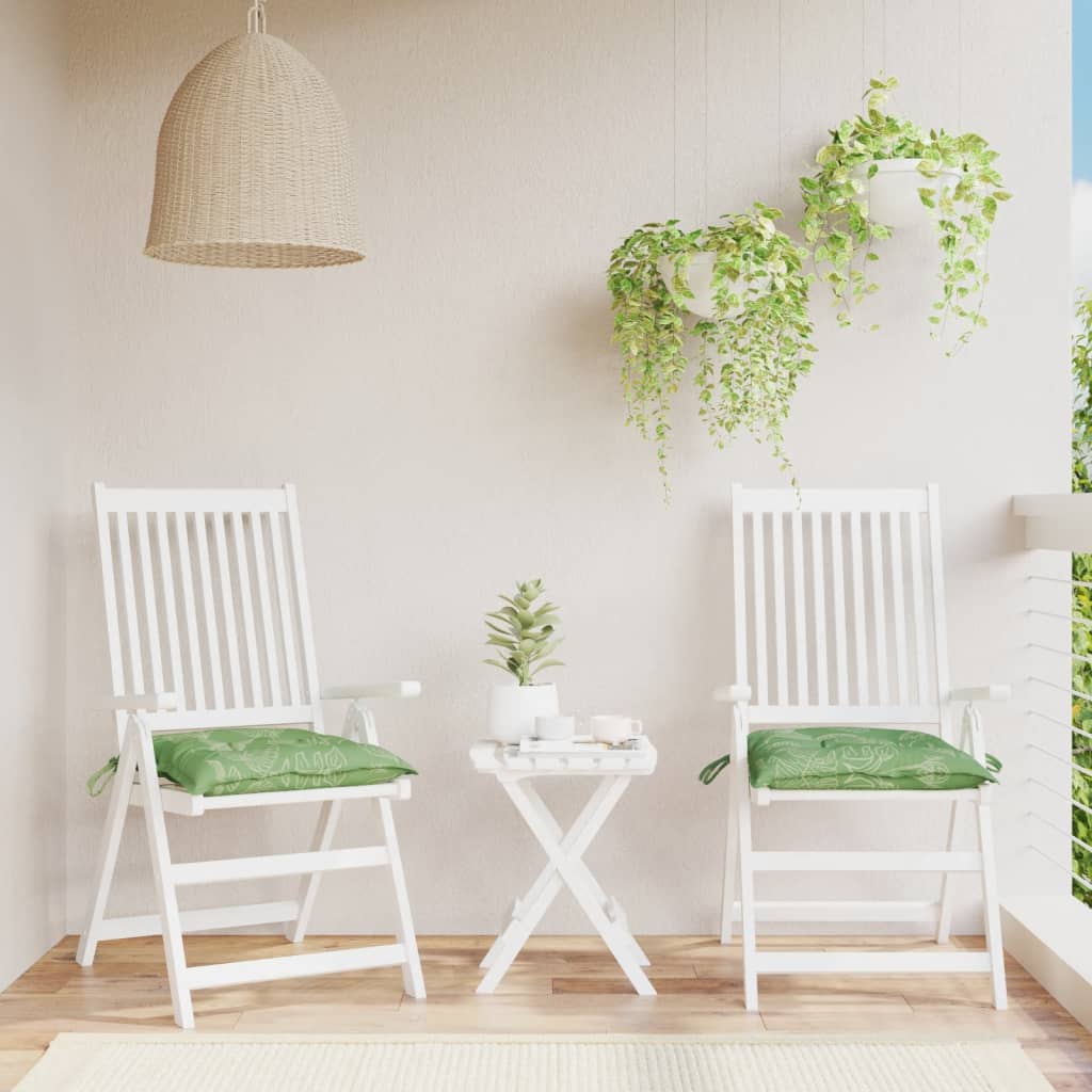 Polštáře židle Vidaxl 2 PCS vzorec listů 40x40x7 cm
