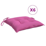 VidaXL coussins de chaise 6 pcs 40x40x7 cm tissu rose