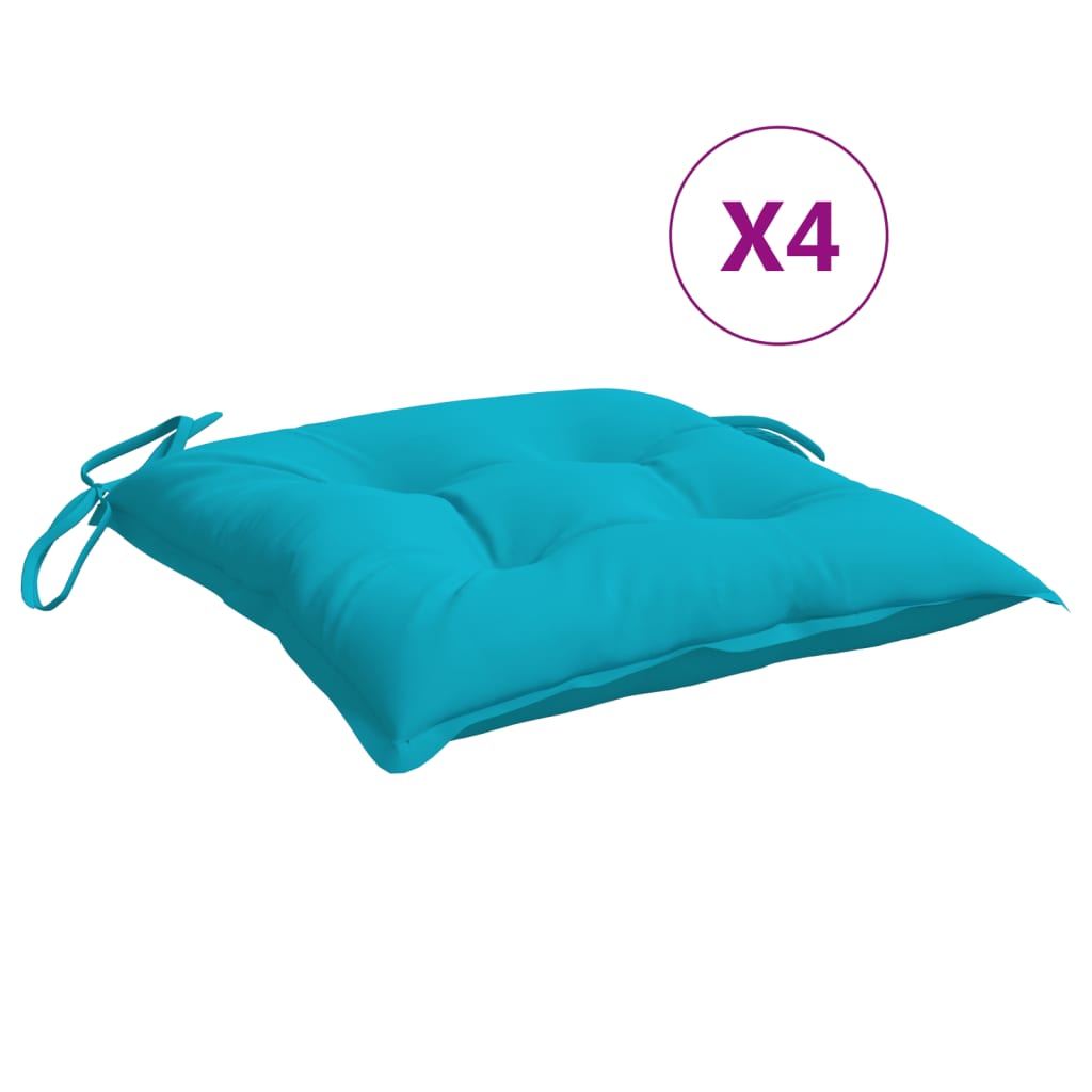 Vidaxl stol kuddar 4 st 40x40x7 cm tyg turkos