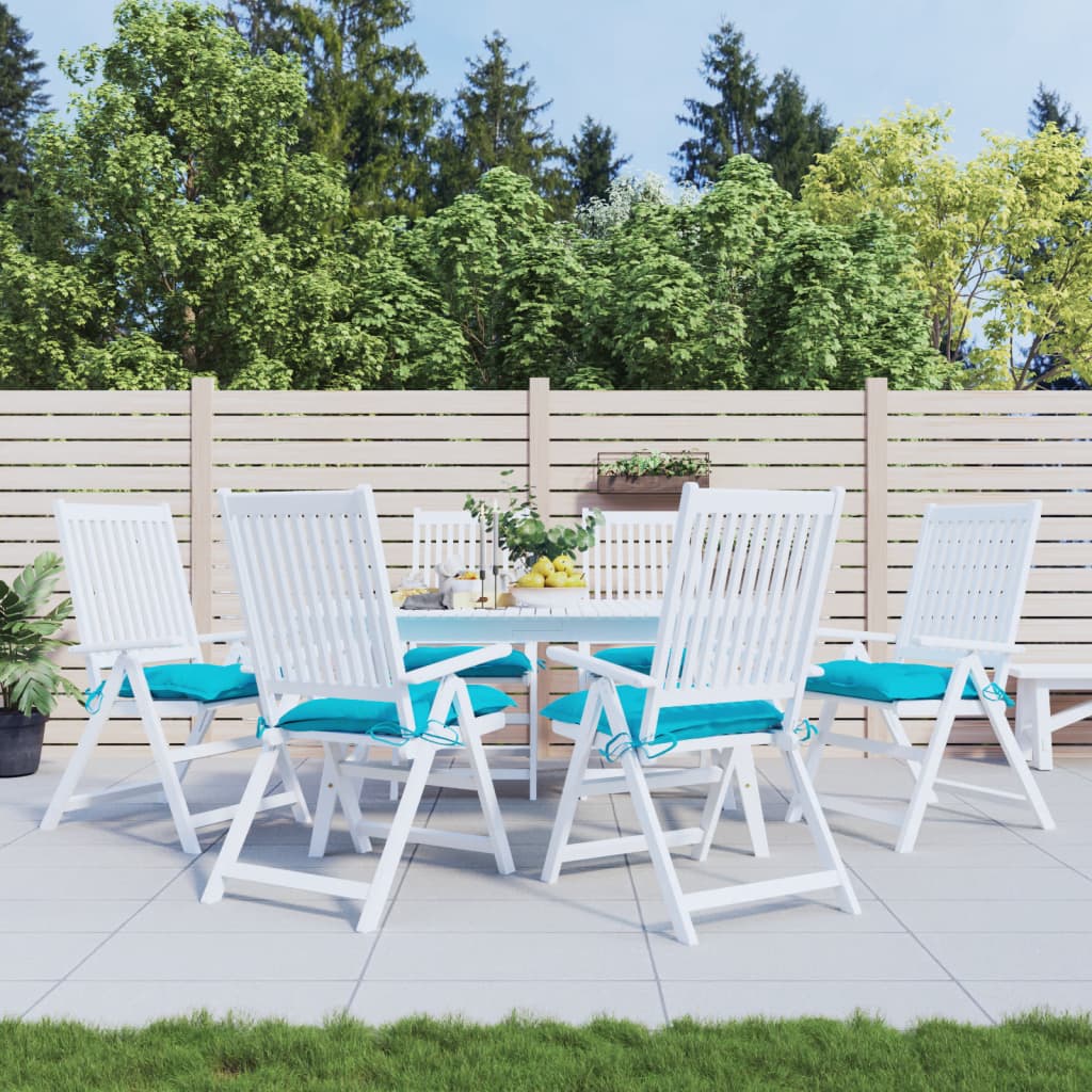 VIDAXL -Stuhlkissen 6 PCs 40x40x7 cm Stoff Türkis