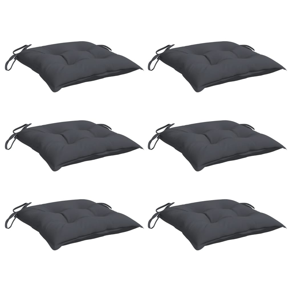 Cojines de silla Vidaxl 6 pcs 50x50x7 cm oxford tela antracita