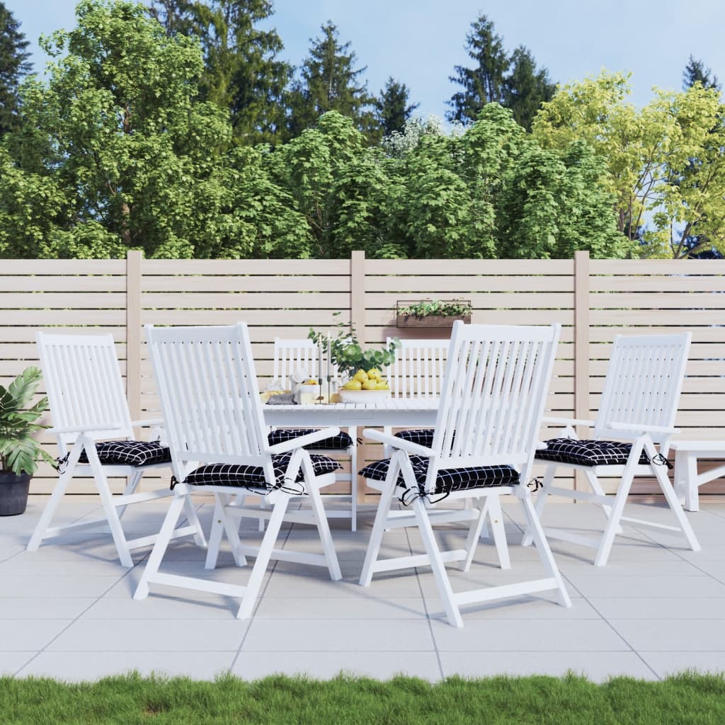 Vidaxl blazine za stol 6 St 50x50x7 cm tkanina diamantna vzorec črna