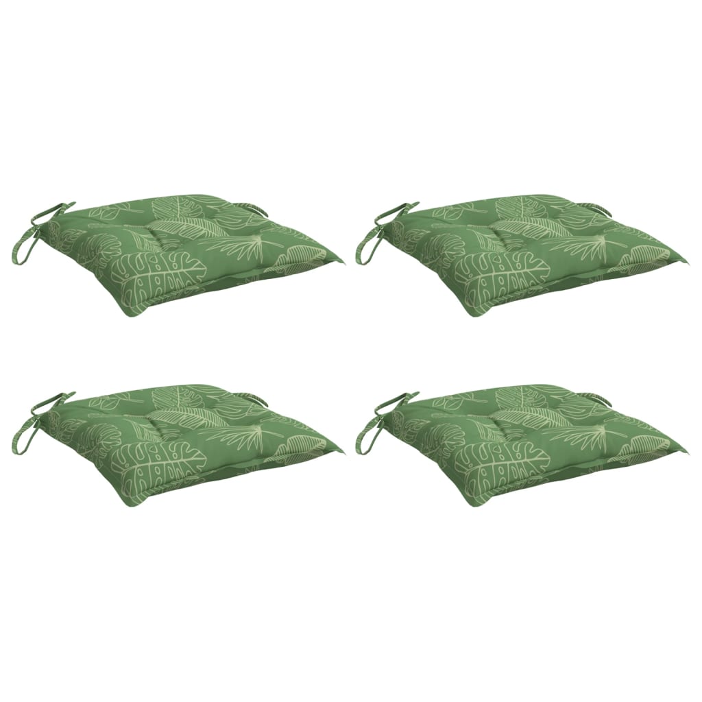 Polštáře židle Vidaxl 4 PCS vzorec listů 50x50x7 cm