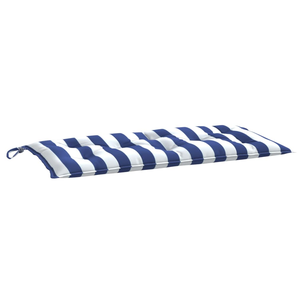 Vidaxl Garden bench cushion 100x50x7 cm Fabric striped white and blue