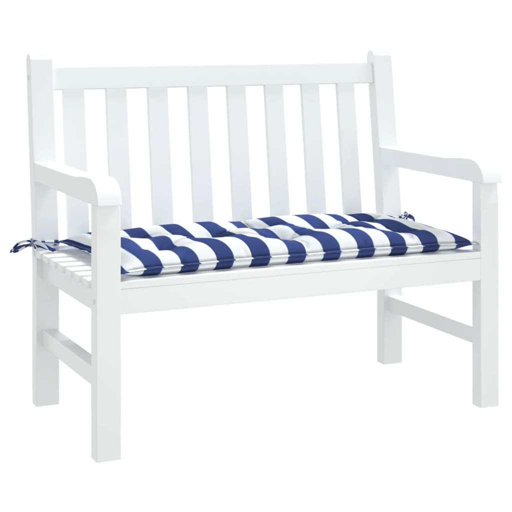 Vidaxl Garden bench cushion 100x50x7 cm Fabric striped white and blue