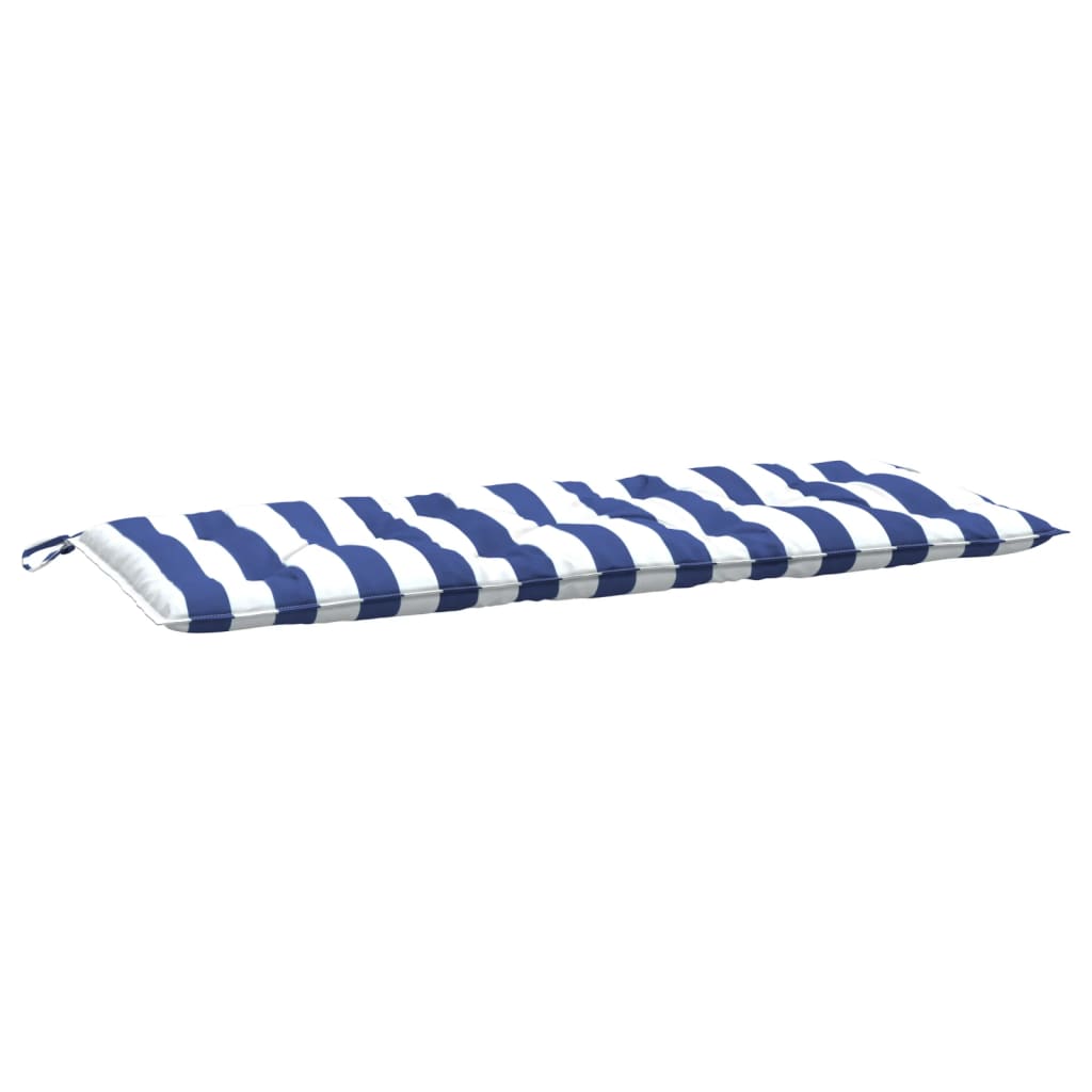 Vidaxl Garden Banch Cushion Striped 120x50x7 cm tessuto bianco e blu