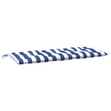 Vidaxl Garden Banch Cushion Striped 120x50x7 cm tessuto bianco e blu