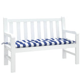 Vidaxl Garden Banch Cushion Striped 120x50x7 cm tessuto bianco e blu