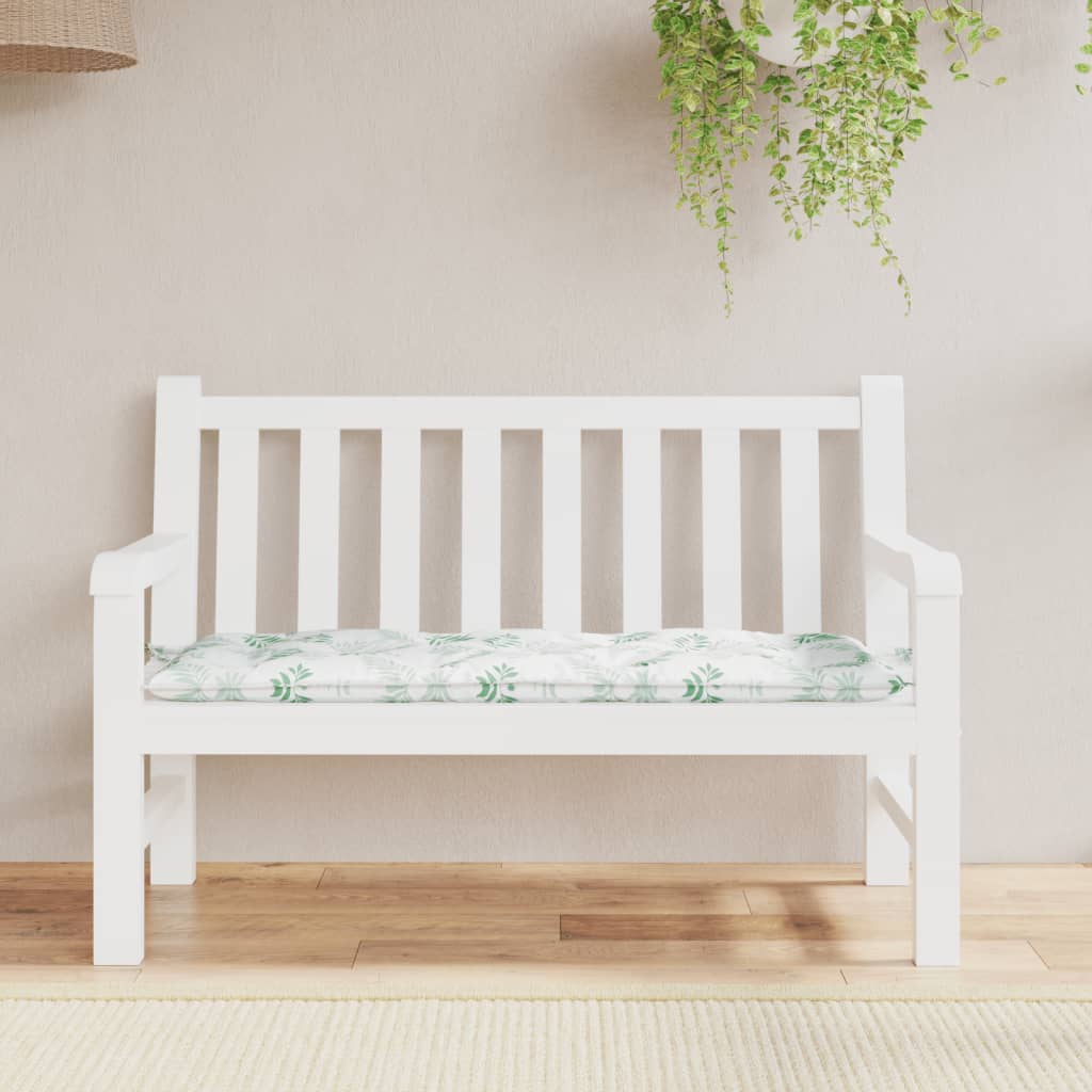 VidaXL Garden bench cushion leaf pattern 120x50x7 cm fabric