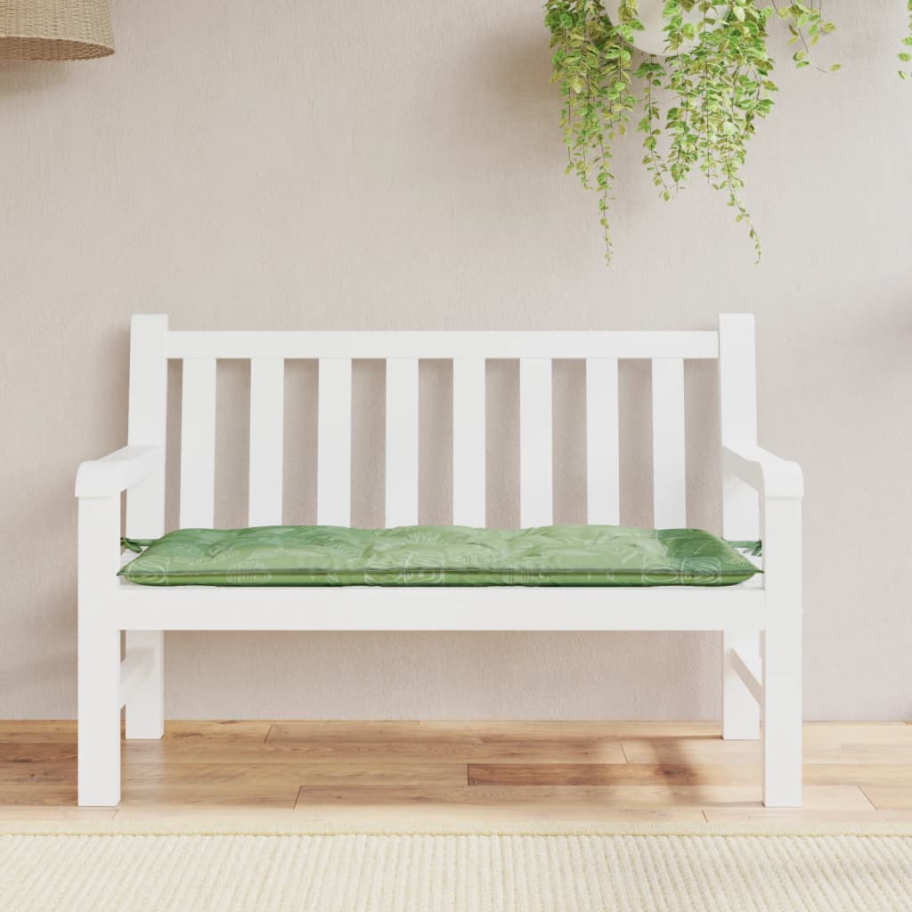 VidaXL Garden bench cushion leaf pattern 120x50x7 cm fabric