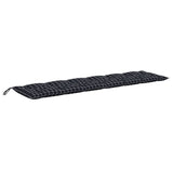 Vidaxl Garden Bench Pude 150x50x7 cm Oxford Stof Diamond Pattern Black