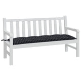 Vidaxl Garden Bench Pude 150x50x7 cm Oxford Stof Diamond Pattern Black