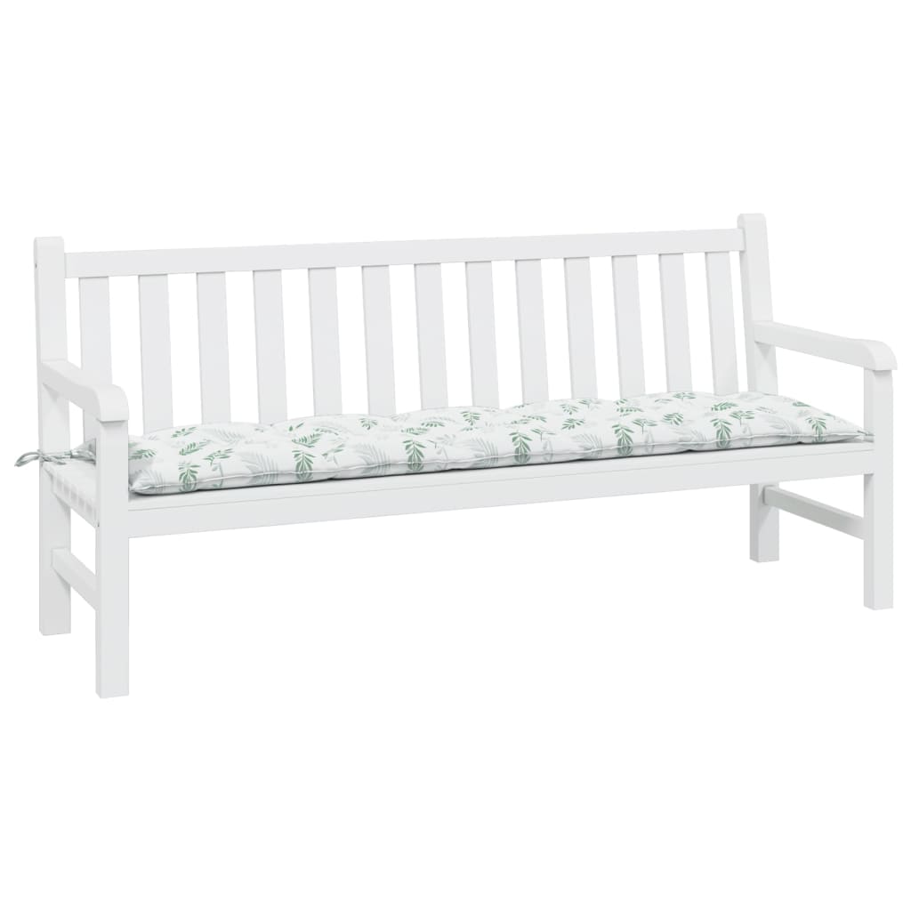 Vidaxl Garden bench cushion 180x50x7 cm Oxford fabric leaf pattern