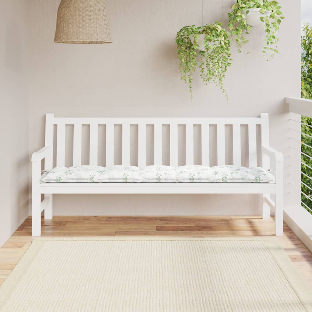Vidaxl Garden bench cushion 180x50x7 cm Oxford fabric leaf pattern
