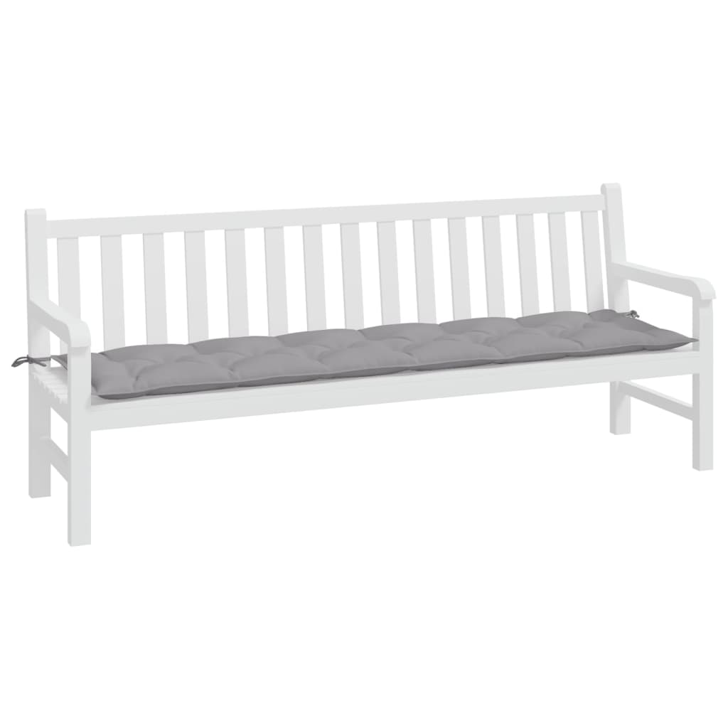 Vidaxl Garden Bench Pushion 200x50x7 cm Oxford Stof grå